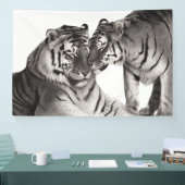 Tijgers - Handgeschilderd Wildlife Portret Spandoek (Beurs)