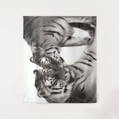 Tijgers - Handgeschilderd Wildlife Portret Wandkleed (Voorkant)