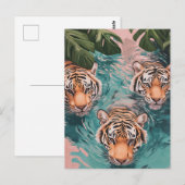 Tijgers in Aquatisch avontuur Briefkaart (Voorkant / Achterkant)