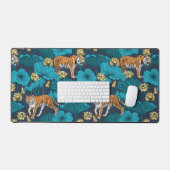 Tijgers in de gele lotusvijver bureaumat (Keyboard & Muis)