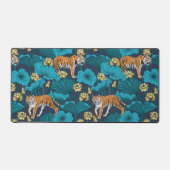 Tijgers in de gele lotusvijver bureaumat (Voorkant)