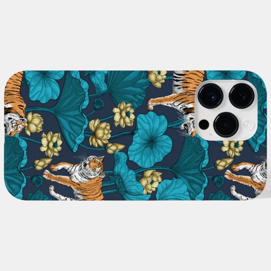 Tijgers in de gele lotusvijver Case-Mate iPhone case (Achterkant (horizontaal))