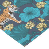 Tijgers in de gele lotusvijver korte tafelloper (Hoek)