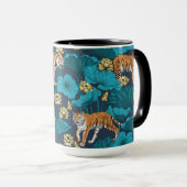 Tijgers in de gele lotusvijver mok (Voorkant rechts)