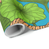 Tijgers in de roze lotusvijver cadeaupapier (Rol Hoek)