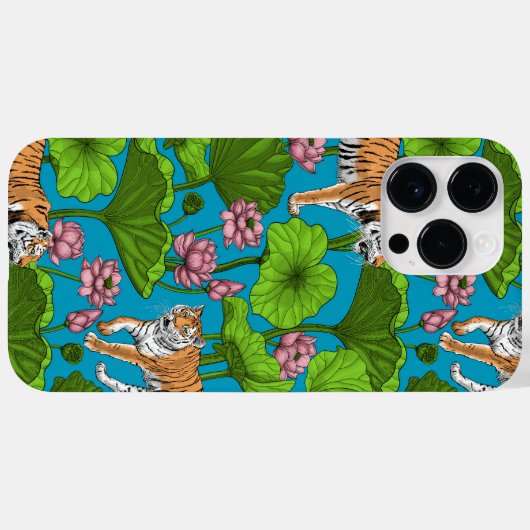 Tijgers in de roze lotusvijver Case-Mate iPhone case (Achterkant (horizontaal))