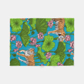 Tijgers in de roze lotusvijver fleece deken (Voorkant (Horizontaal))