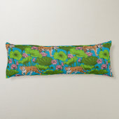 Tijgers in de roze lotusvijver lichaamskussen (Achterkant)