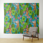 Tijgers in de roze lotusvijver wandkleed (In Situ (horizontaal))