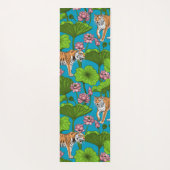 Tijgers in de roze lotusvijver yogamat (Achterkant)