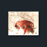 Tijgers in de sneeuw canvas afdruk<br><div class="desc">Voeg deze prachtige beelden toe om je thuis te verhelderen. Pas het aan als je wilt. Verander de canvasgrootte en de canvasdikte. Afhankelijk van uw aanpassing zal de prijs variëren. Op zoek naar iets anders? Contact met mij opnemen op www.lrmediasolutions.com</div>