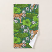 Tijgers in de witte lotusvijver bad handdoek (Handdoek)