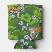 Tijgers in de witte lotusvijver blikjeskoeler (Achterkant)