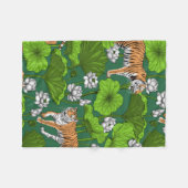 Tijgers in de witte lotusvijver fleece deken (Voorkant (Horizontaal))