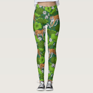 Tijgers in de witte lotusvijver leggings