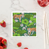 Tijgers in de witte lotusvijver servet (Insitu)