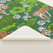 Tijgers in de witte lotusvijver sherpa deken (3/4)