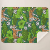 Tijgers in de witte lotusvijver sherpa deken (Voorkant (horizontaal))