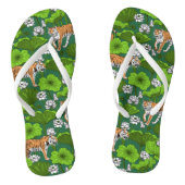 Tijgers in de witte lotusvijver teenslippers (Voetbed)