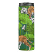 Tijgers in de witte lotusvijver thermosbeker (Achterkant)