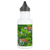 Tijgers in de witte lotusvijver waterfles  (Links)