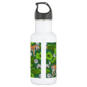 Tijgers in de witte lotusvijver waterfles  (Achterkant)