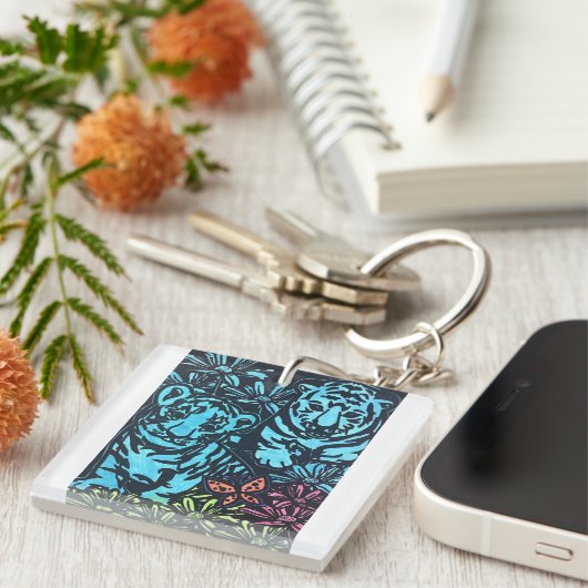 tijgers in kleur sleutelhanger (Voorkant Rechts)