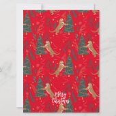 Tijgers, kerstbomen, vrolijke kerstgroet kaart (Achterkant)