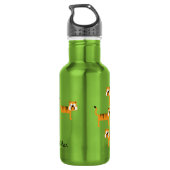 Tijgers Kinder grote katten waterfles met naam Waterfles (Achterkant)