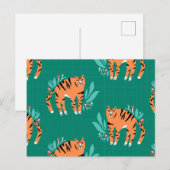 Tijgers met briefkaart van bloemen (Voorkant / Achterkant)