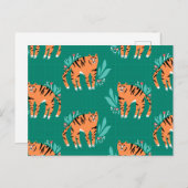 Tijgers met briefkaart van bloemen (Voorkant / Achterkant)