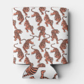 tijgers, met de hand getekend naadloos patroon. blikjeskoeler (Achterkant)