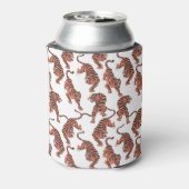 tijgers, met de hand getekend naadloos patroon. blikjeskoeler (Blikje Achterkant)