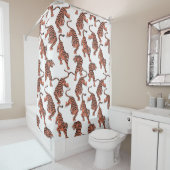 tijgers, met de hand getekend naadloos patroon. douchegordijn (In situ)