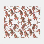  tijgers, met de hand getekend naadloos patroon. fleece deken (Voorkant (Horizontaal))