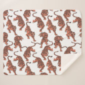  tijgers, met de hand getekend naadloos patroon. sherpa deken (Voorkant (horizontaal))