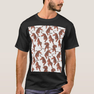  tijgers, met de hand getekend naadloos patroon. t-shirt
