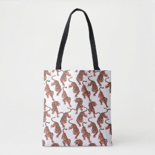 tijgers, met de hand getekend naadloos patroon. tote bag