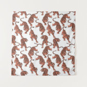  tijgers, met de hand getekend naadloos patroon. wandkleed (Voorkant)