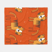 Tijgers, met de hand getrokken achtergrond. Kleurr Fleece Deken (Voorkant (Horizontaal))