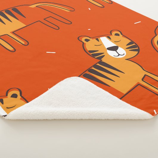 Tijgers, met de hand getrokken achtergrond. Kleurr Sherpa Deken (3/4)