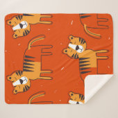 Tijgers, met de hand getrokken achtergrond. Kleurr Sherpa Deken (Voorkant (horizontaal))