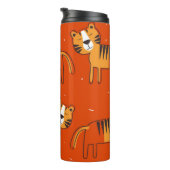 Tijgers, met de hand getrokken achtergrond. Kleurr Thermosbeker (Geroteerd rechts)