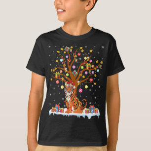 Tijgers met hoge kerstbomen - kersttaart met hoge  t-shirt