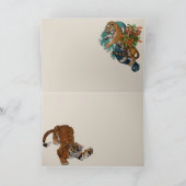 Tijgers met lot in de sterren feestdagen kaart (Binnen)