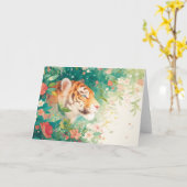 Tijger's rustige toevluchtsoord tussen bloesems kaart (Gele Bloem)