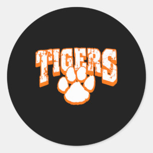 Tijgers School Spirit Mascotte Rug naar School Ora Ronde Sticker