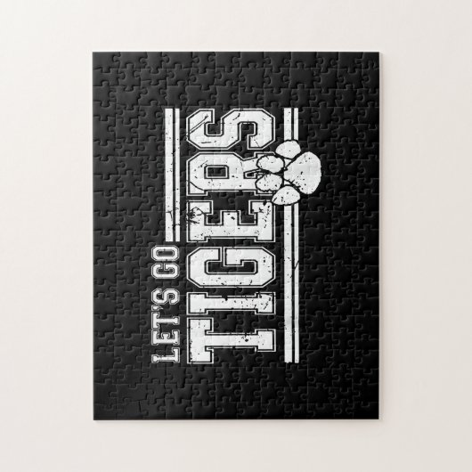 Tijgers School Sportnaam Retro Legpuzzel (Verticaal)