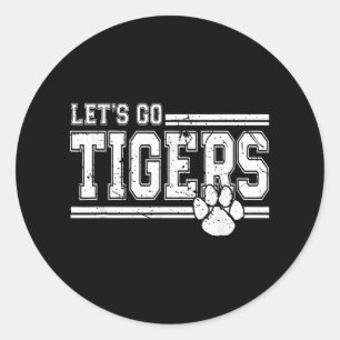 Tijgers School Sportnaam Retro Ronde Sticker