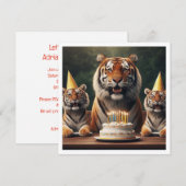 Tijgers vieren, tijger afbeelding verjaardag kaart (Voorkant / Achterkant)